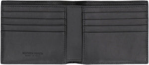 BOTTEGA VENETA Intrecciato Pattern Bi-Fold Leather Wallet for Men