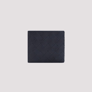 BOTTEGA VENETA Intrecciato Pattern Bi-Fold Leather Wallet for Men