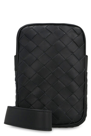 BOTTEGA VENETA Leather Smartphone Case - Intrecciato Design, Card Slots, Adjustable Strap