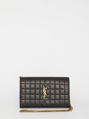 SAINT LAURENT Matelassé Pouch Handbag - 14x23x3cm