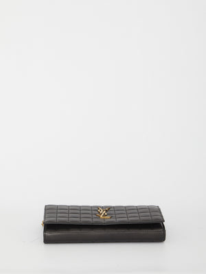 SAINT LAURENT Matelassé Pouch Handbag - 14x23x3cm