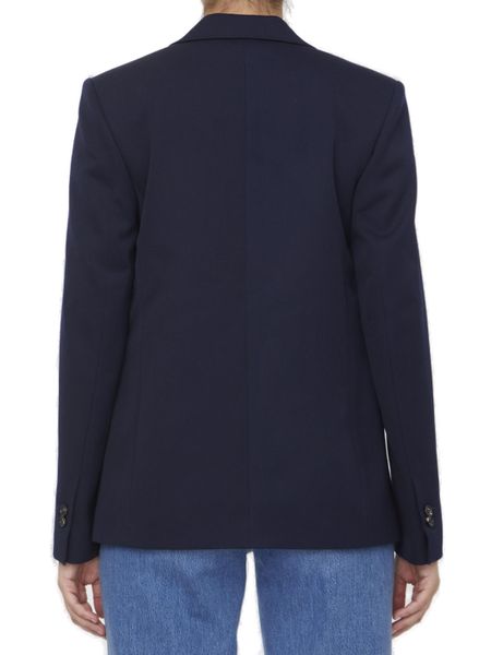 BOTTEGA VENETA Women's Blue Double-Breasted Wool Jacket - FW23 Collection