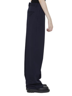 BOTTEGA VENETA Tailored Blue Wool Trousers for Women - FW23 Collection