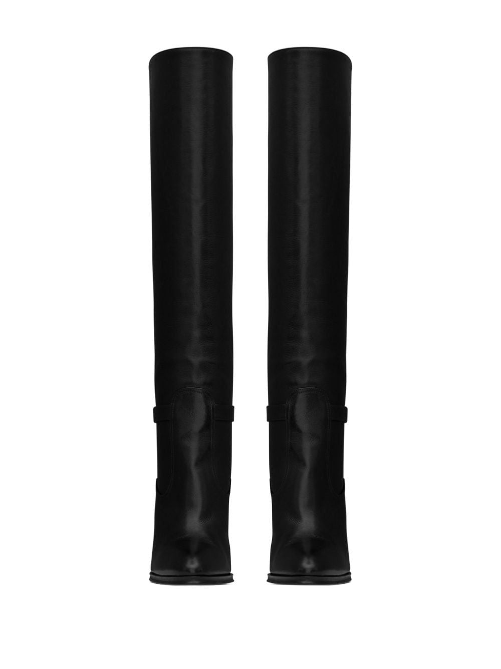 SAINT LAURENT Sophisticated Grained Leather Stiletto Boot