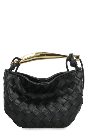 BOTTEGA VENETA Mini Sardine Intrecciato Leather Crossbody Bag with Gold-Tone Hardware - Black, 20x12 cm