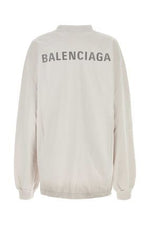 BALENCIAGA Classic White Long-Sleeve Cotton Tee - Medium Fit