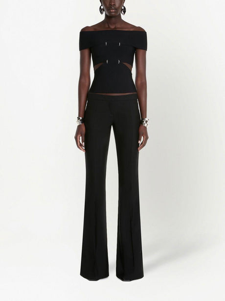 ALEXANDER MCQUEEN Black Flared Trousers for Women - SS23 Collection