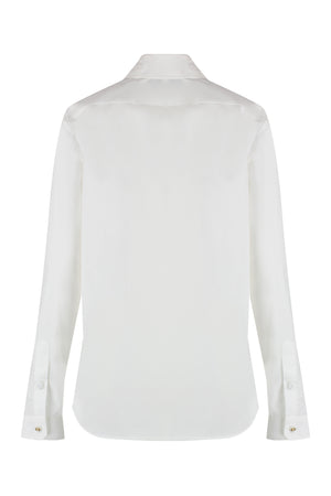Áo cotton trắng phong cách vòng cổ cho phụ nữ - FW23