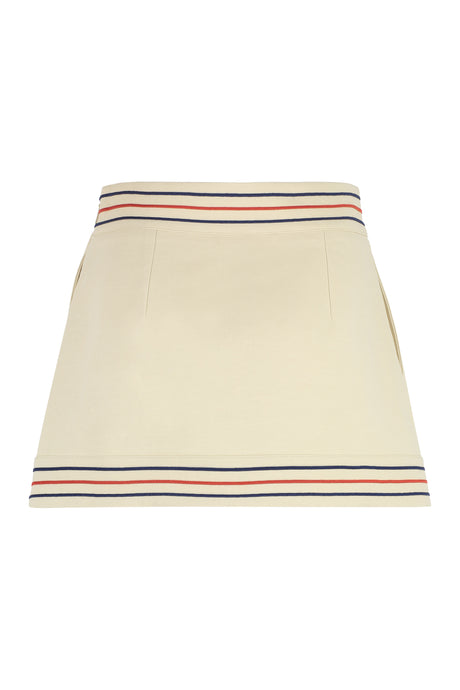 GUCCI Cotton Wrap Skirt with Logo Detail Buttons - Women’s Mini Skirt