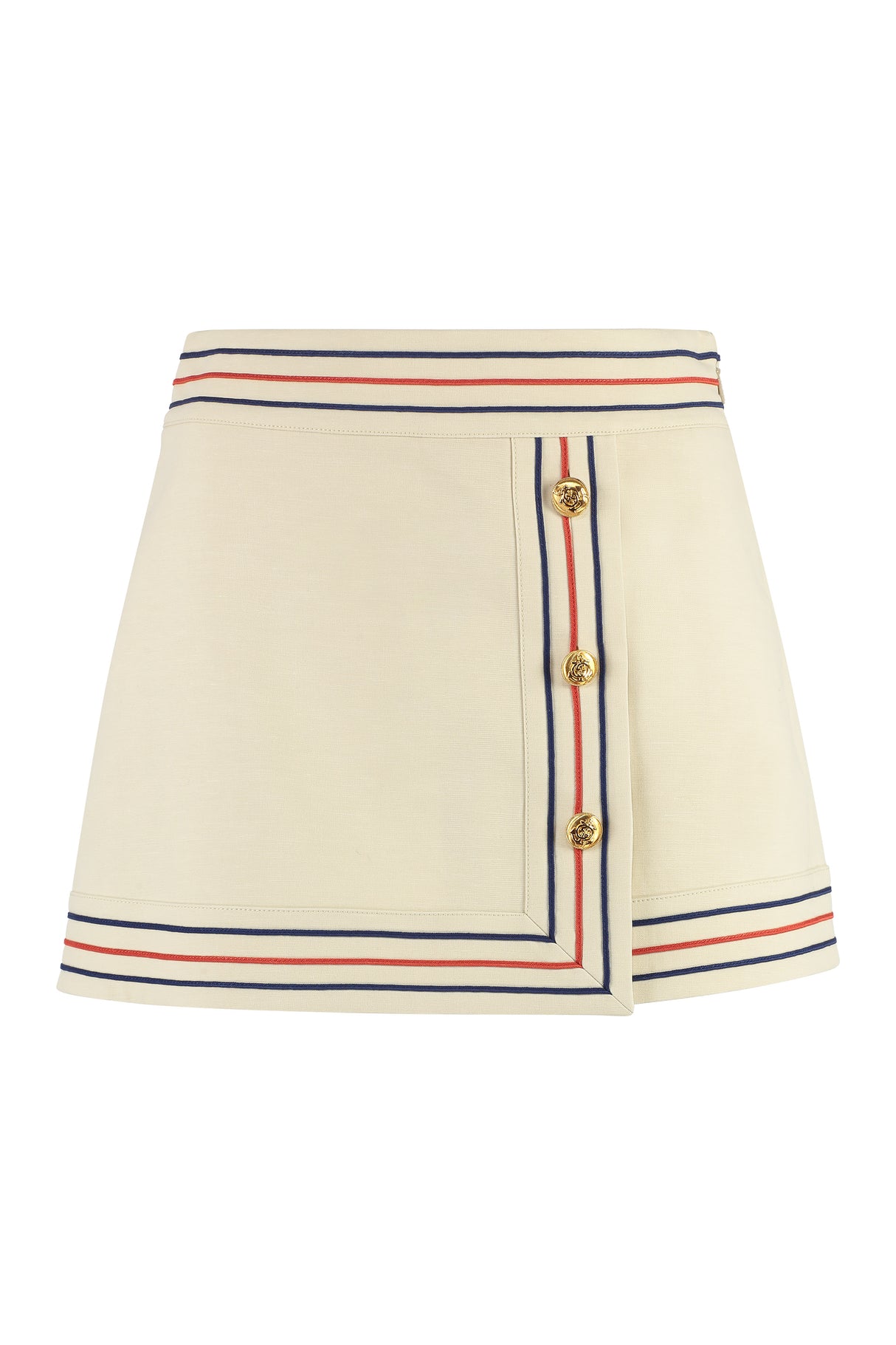 GUCCI Women's Ivory Cotton Wrap Skirt for FW23