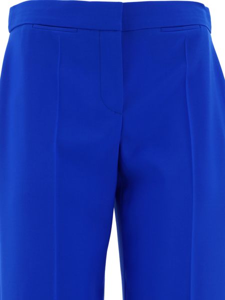 ALEXANDER MCQUEEN Blue Wool Trousers for Women in FW23 Collection