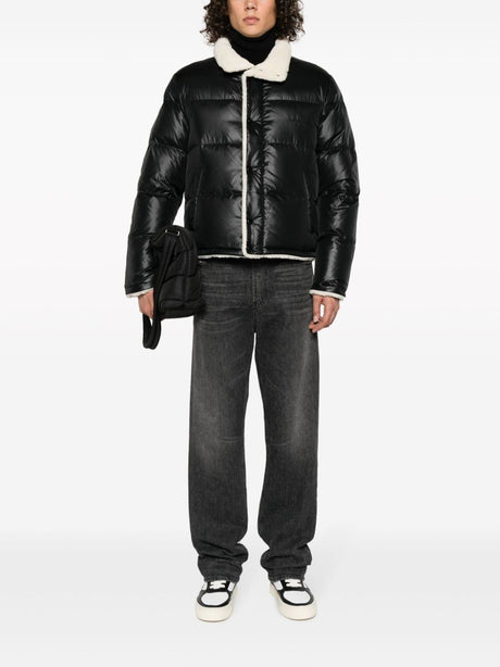 SAINT LAURENT Men's Puff Down Shearling Lined Jacket