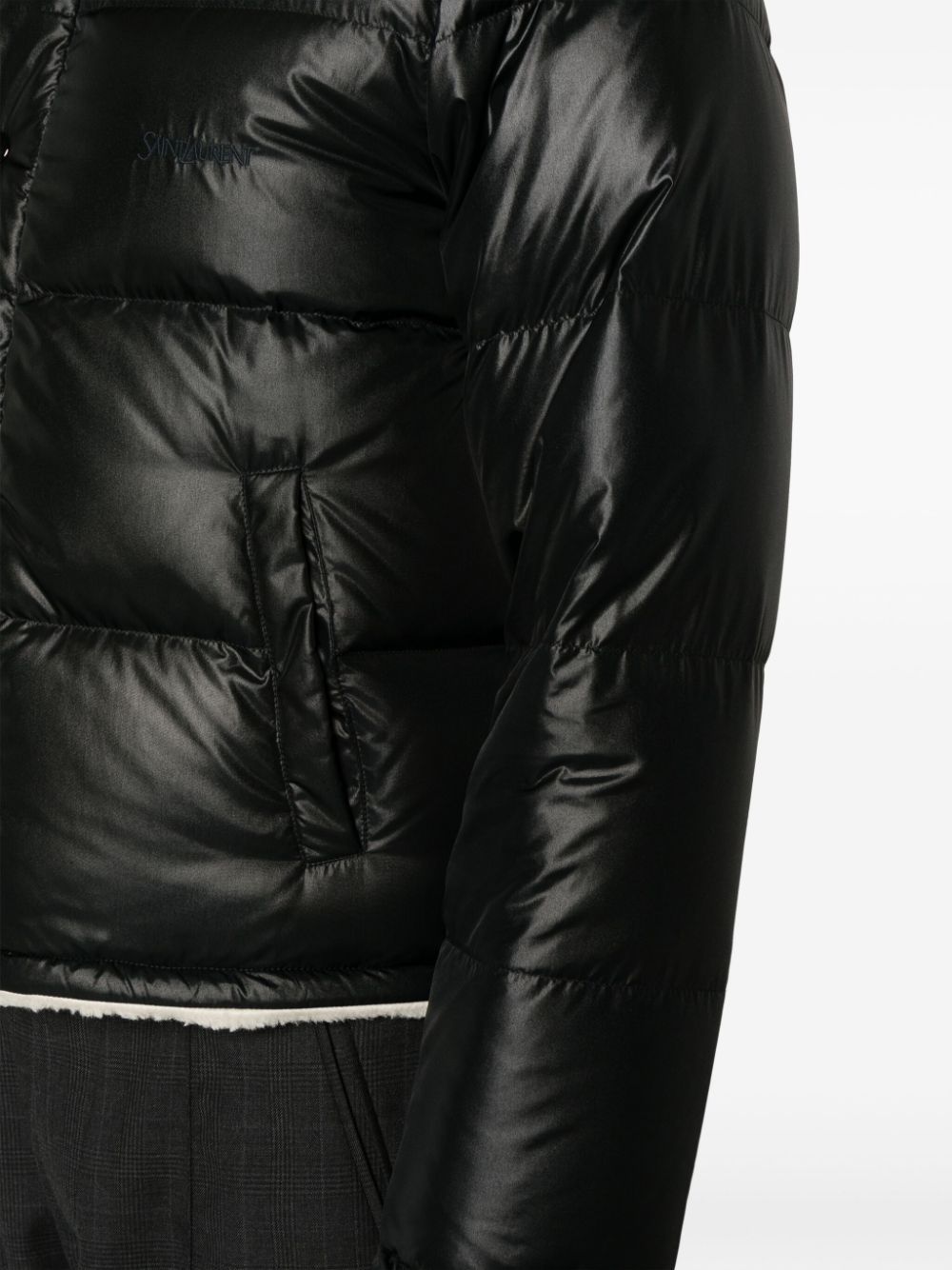 SAINT LAURENT Men's Nylon Shearling Down Jacket