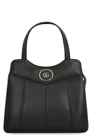 GUCCI Petite Black Leather Mini Shopper with Palladium Accents and Chain Strap, 21x28x6.5 cm