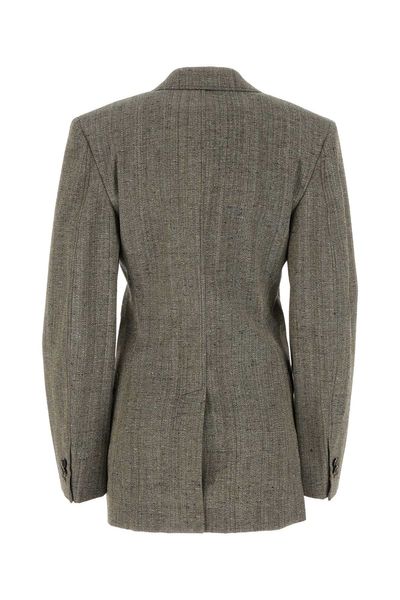 Áo blazer nữ màu xám sang trọng từ viscose và silk