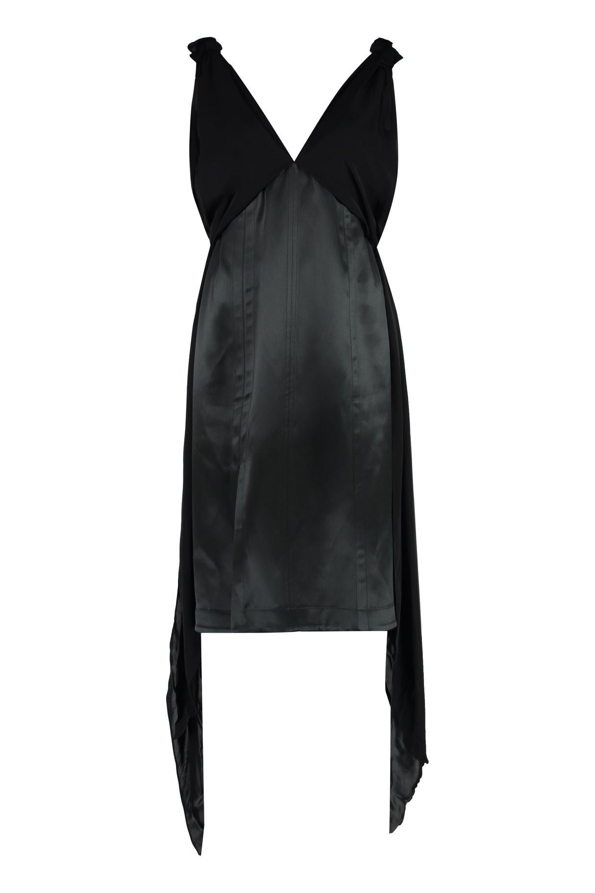 BOTTEGA VENETA Black Silk Midi-Dress for Women