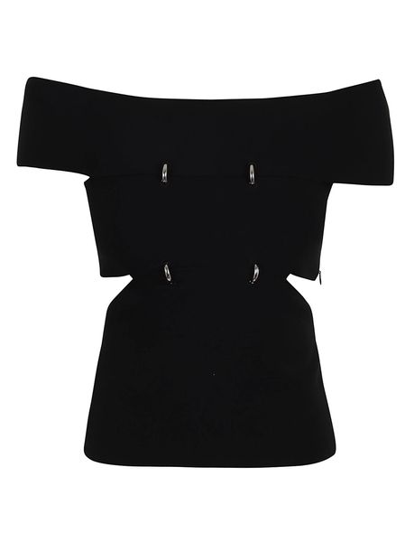 ALEXANDER MCQUEEN Sliced Off-the-Shoulder Top for Women - Black