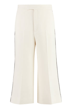 GUCCI Contrasting Trimmings Tweed Trousers for Women - White