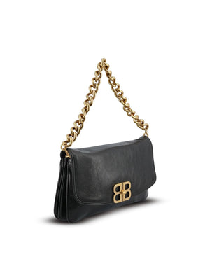 BALENCIAGA Soft Medium Flap Handbag with Removable Straps