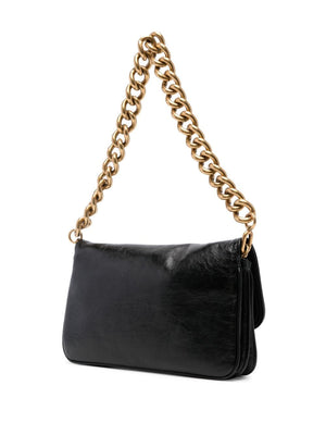 BALENCIAGA Soft Mini Leather Handbag with Chain-Link Handle