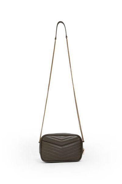 SAINT LAURENT Women's Mini Lou Handbag in Light Musk - Calfskin Leather with Brass Details