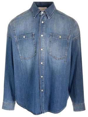 ALEXANDER MCQUEEN Sophisticated and Stylish Blue Denim Shirt - FW23