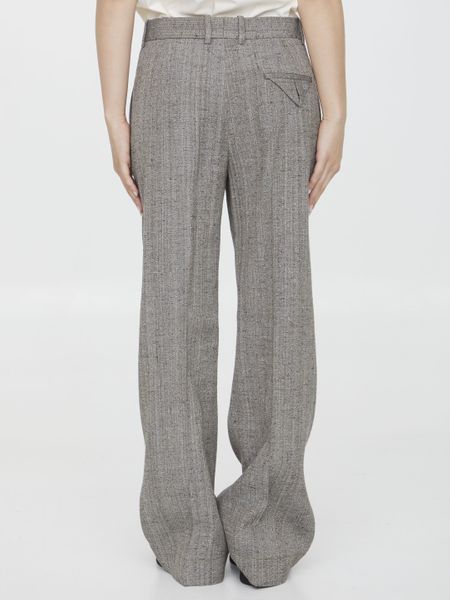 BOTTEGA VENETA Women's Wool and Silk Flare Pants - Grey