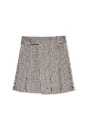 BOTTEGA VENETA Trendy Brown Mini Plisse Skirt for Women