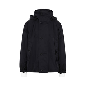 BOTTEGA VENETA Men's Black Hooded Nylon Jacket for FW23