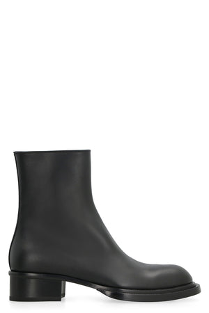 ALEXANDER MCQUEEN Men's Black Leather Boots with 4.5cm Heel - FW23 Collection