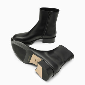 ALEXANDER MCQUEEN Black Leather Cuban Boots for Men