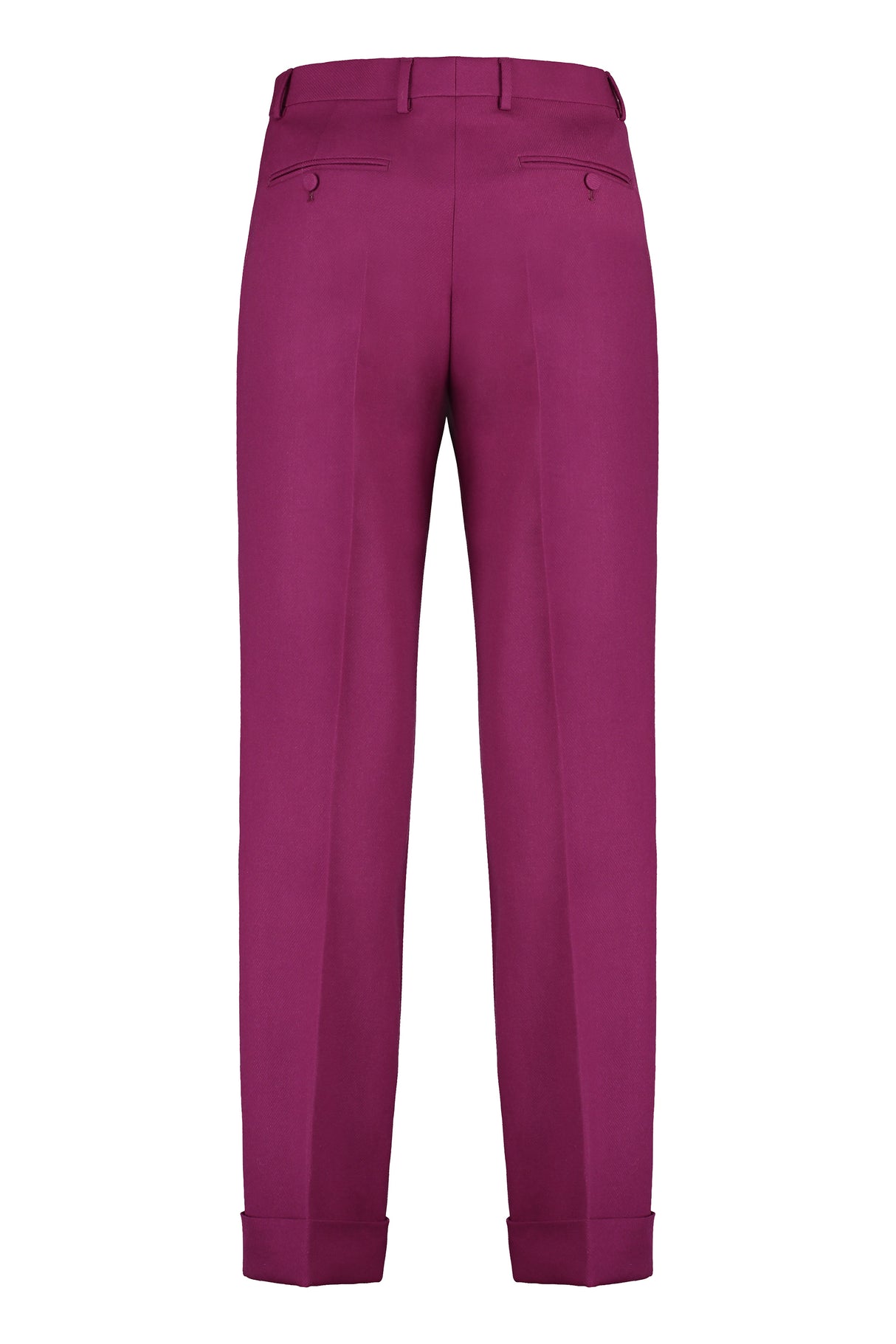 GUCCI Mens Wool-Twill Bush Trousers in Prune - FW23