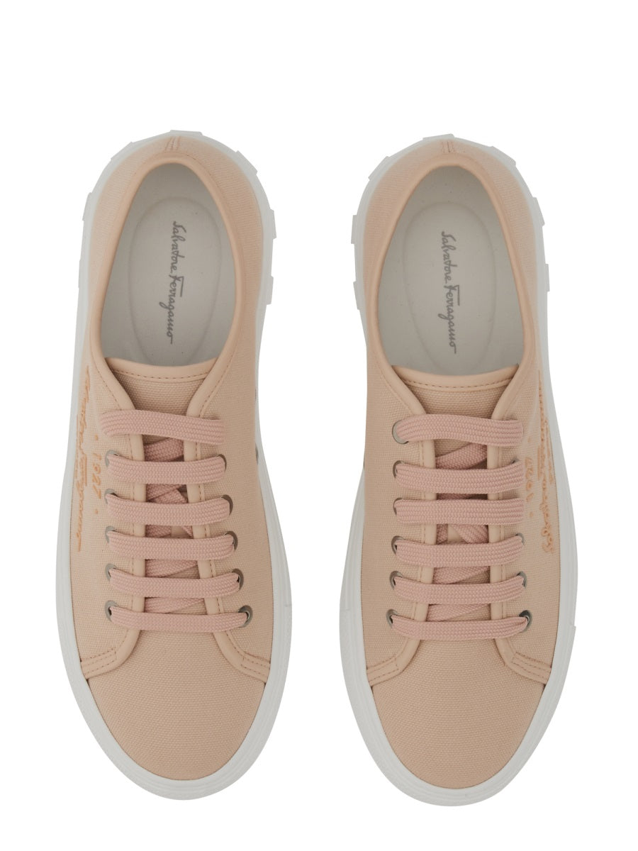 FERRAGAMO Logo Sneakers for Women - 1 cm Rubber Sole