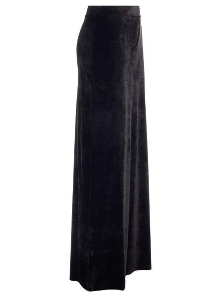 BALENCIAGA Black Velvet Long Skirt for Women