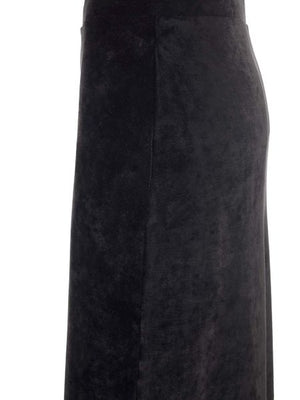 BALENCIAGA Velvet Long Skirt with Drawstring Elastic Waistband