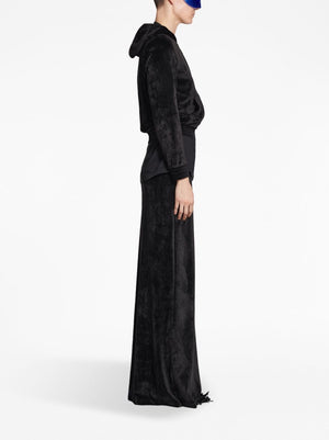 BALENCIAGA Black Velvet High-Waisted Maxi Skirt for Women