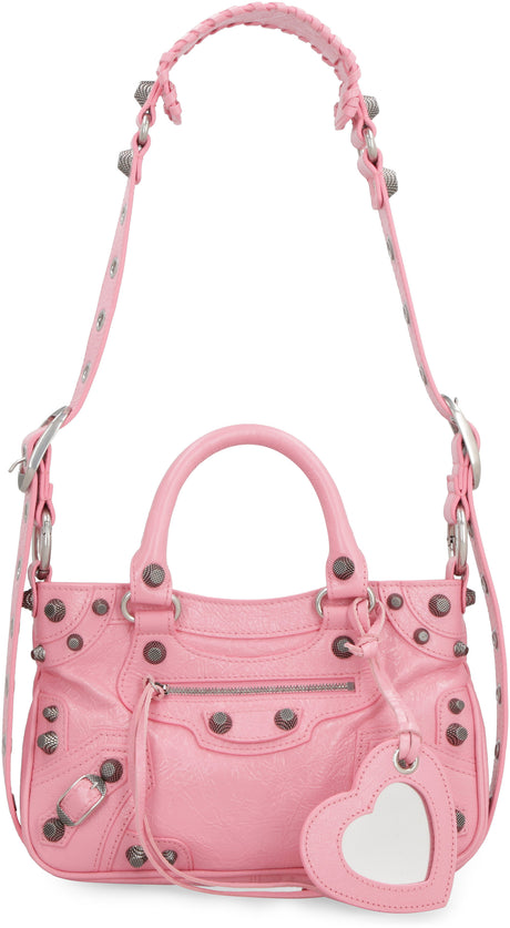 Túi xách thời trang làm bằng da lộn cắt xỏ hạt dành cho phụ nữ màu hồng - mùa FW23