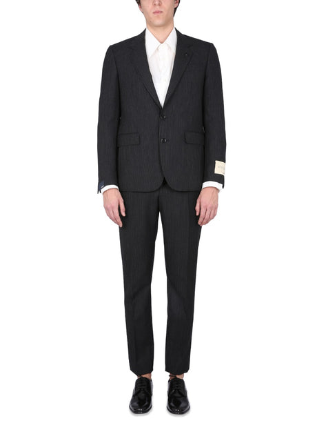 LARDINI Chic Mini Suit Dress with Peaked Lapels for Men