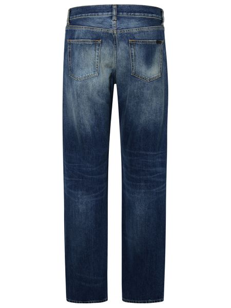 Quần Jeans Nam Xanh Dương Suông Đứng Thu Đông 23