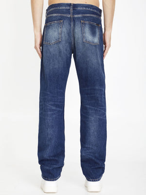 SAINT LAURENT Men's Blue Relaxed Straight Jeans for FW23