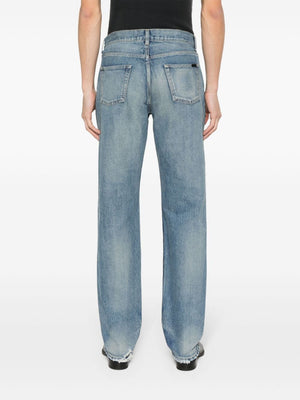 SAINT LAURENT Classic Blue Denim Straight Pants for Men - 24SS Collection