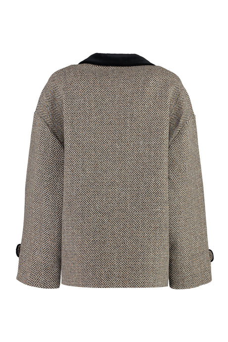 GUCCI Wool Blazer in Herringbone Tweed for Women