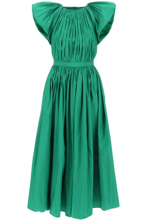 ALEXANDER MCQUEEN Green Pleated Open Back Midi Dress - FW23