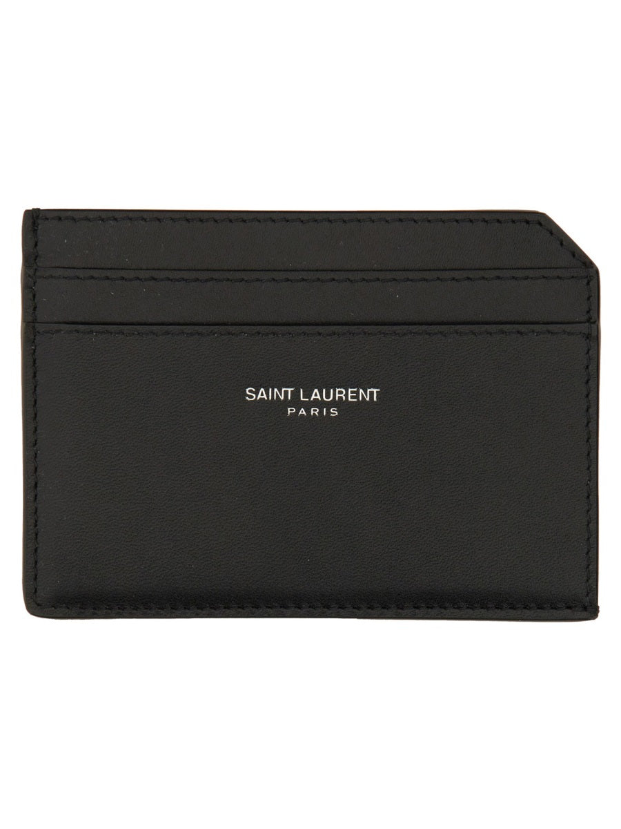 SAINT LAURENT Mini Leather Card Holder