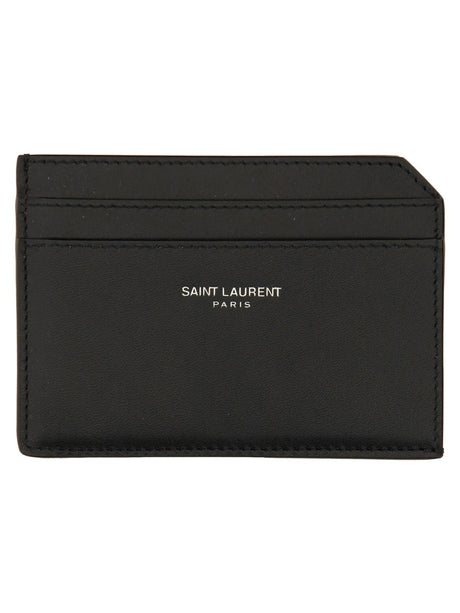 SAINT LAURENT Mini Leather Card Holder