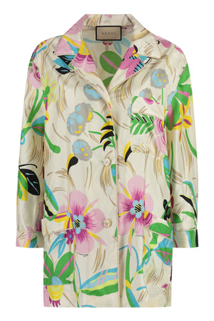 GUCCI Fall 2024: Beautiful Floral Printed Silk Shirt for Women
