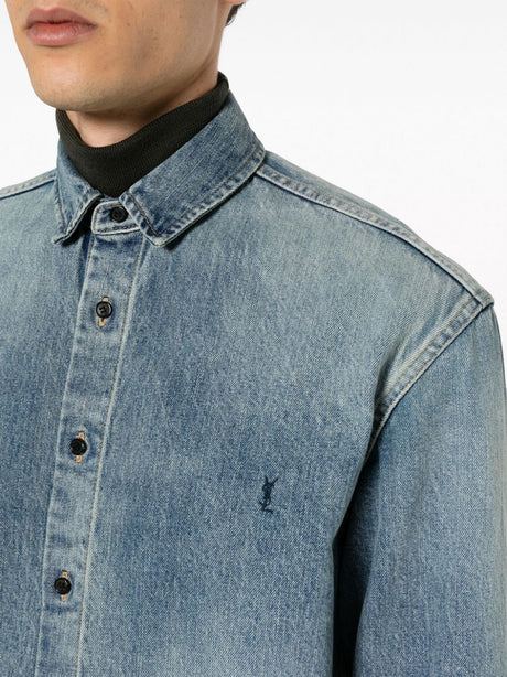 SAINT LAURENT Clear Blue Denim Classic Shirt