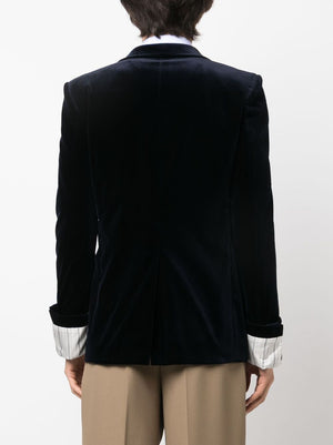 GUCCI Navy Blue Detachable-Sleeved Single-Breasted Jacket for Men in FW23