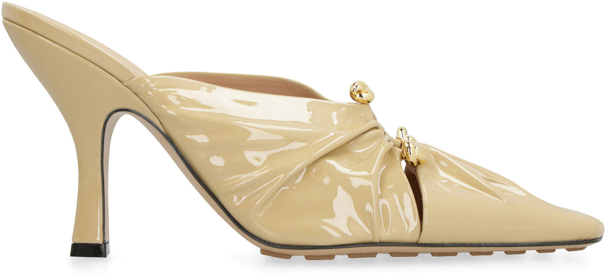 BOTTEGA VENETA Pointy-Toe Shiny Leather Flats for Women