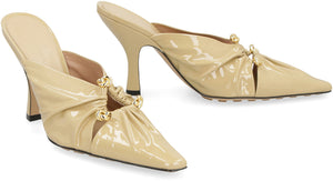 BOTTEGA VENETA Pointy-Toe Shiny Leather Flats for Women